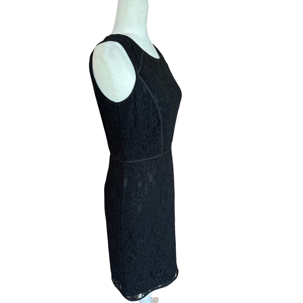 Ann Taylor Fitted Lace Cocktail Dress Women's Size 2 Little Black Dress 35”L - Picture 4 of 11